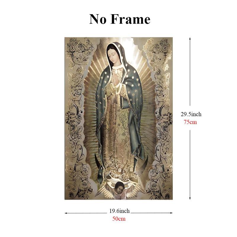 Virgin Mary Pattern Unframed Painting, Canvas Wall Art, Decorative Painting for Home Living Room Bedroom