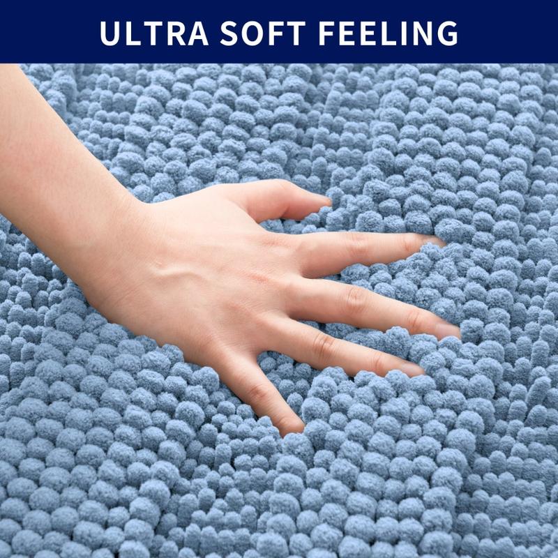 Subrtex Ultra Plush Chenille Bath Mat for Kitchen, Bathroom, Shower stall, Bathtub