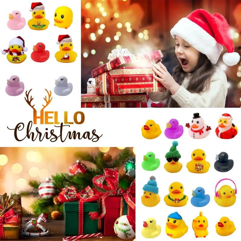 Christmas Blind Box-24 Rubber Ducks Advent Calendar for Toddler Boys Girls Gift, 24 Days Christmas Countdown Calendar Ducks Blind Box Creative Christmas Party Favors