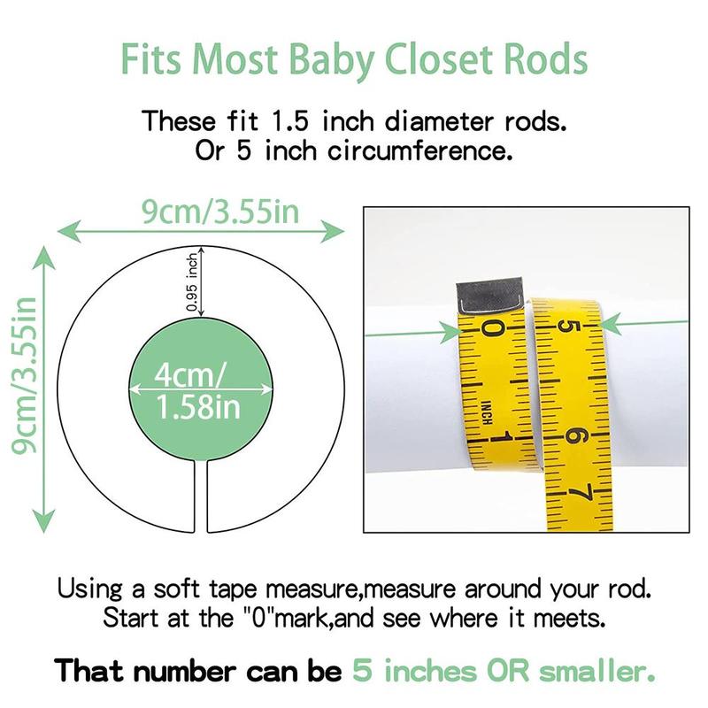 Baby Clothing Size Divider, 6 Counts set Unisex Baby Closet Organizer for Nursery, Clothes Size Age Dividers for 1.5 Inch Rod