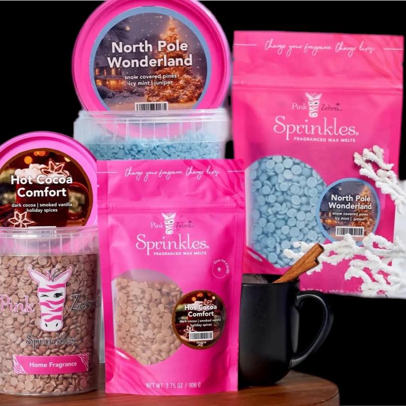 Pink Zebra Sprinkles - 12 Days of Christmas - 3.75 oz bag of soy non toxic wax - candle alternative