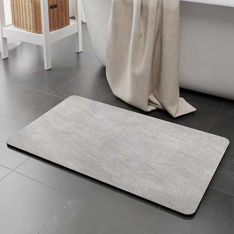 Solid Color Bathroom Mat Set, 2 Counts set Non-slip Absorbent Bath Mat, Quick Drying Bathroom Mat, Kitchen Floor Mat, Bathroom Accessories