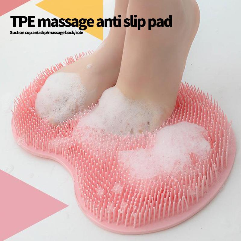 Non-slip Silicone Foot Mat, 1 Count Shower Foot Massage Brush with Suction Cup, Bathroom Gadgets