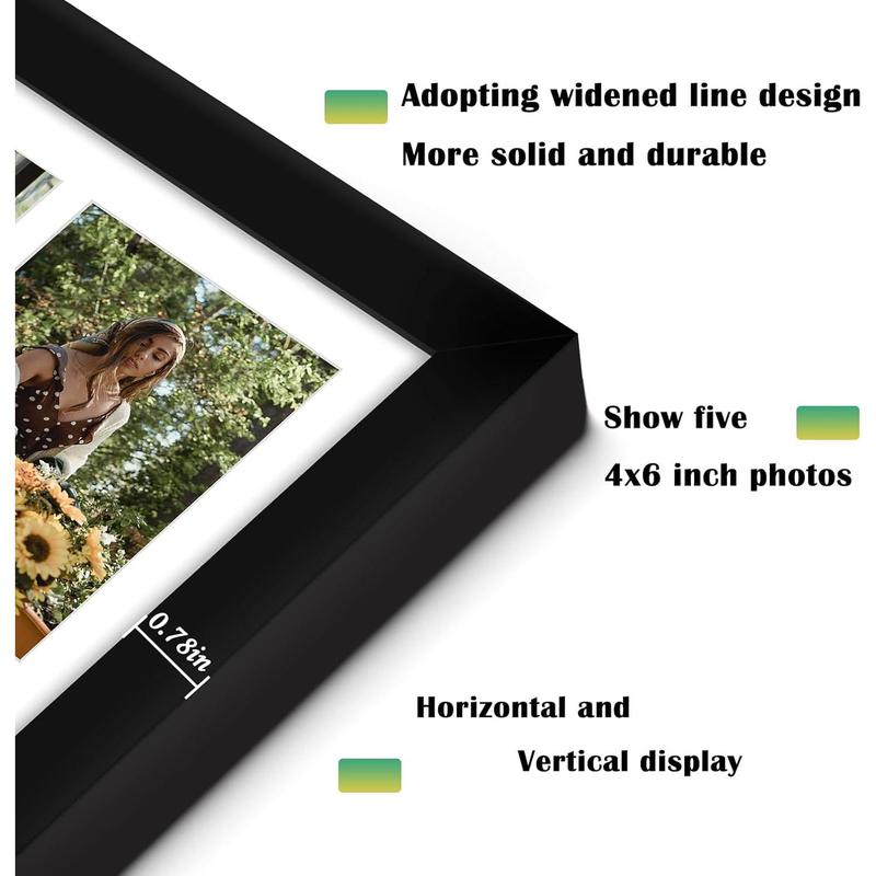 Collage Picture Frame, Collage Picture Frame, Displays Photos,  Available for Horizontal and Vertical Display, Black.