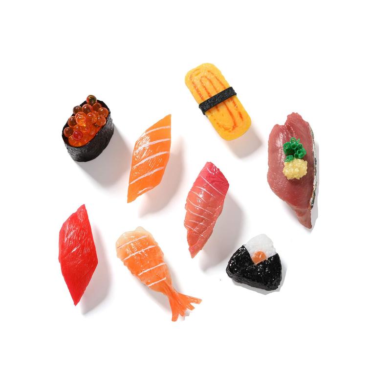 Cute Sushi Shaped Magnet, 8 Counts Mini Funny Simulation Sushi Refrigerator Magnet, Home Decoration for Fridge Kitchen Office Dormitory Dining Room