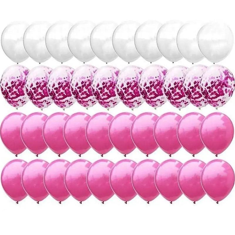 12inch Confetti Balloon & Solid Color Balloon Set, 40pcs Baby Shower Wedding Summer Party Decor Balloon, Super Bowl Party Decor, Festive & Party Supplies