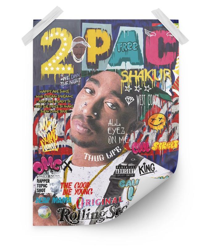 Tupac Poster Shakur 2Pac, Rapper Wall Art, Rapper Poster, Poster print, poster no framed