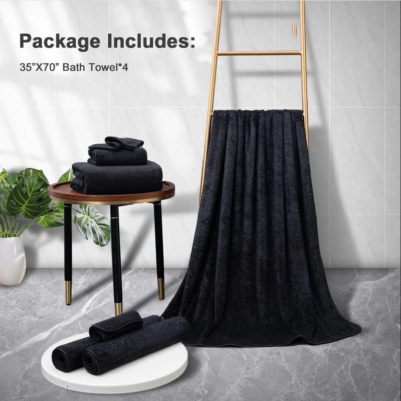 4 Pack Oversized Bath Towel Sets 35