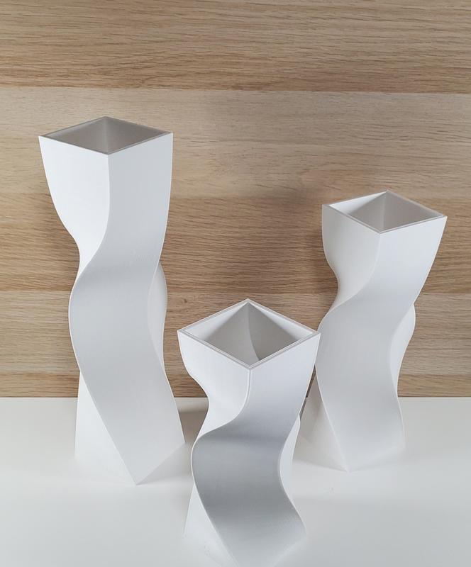 Tall Geometric Matte White Vase or Centerpiece | Modern Home Decor | Flower Vase | Gift