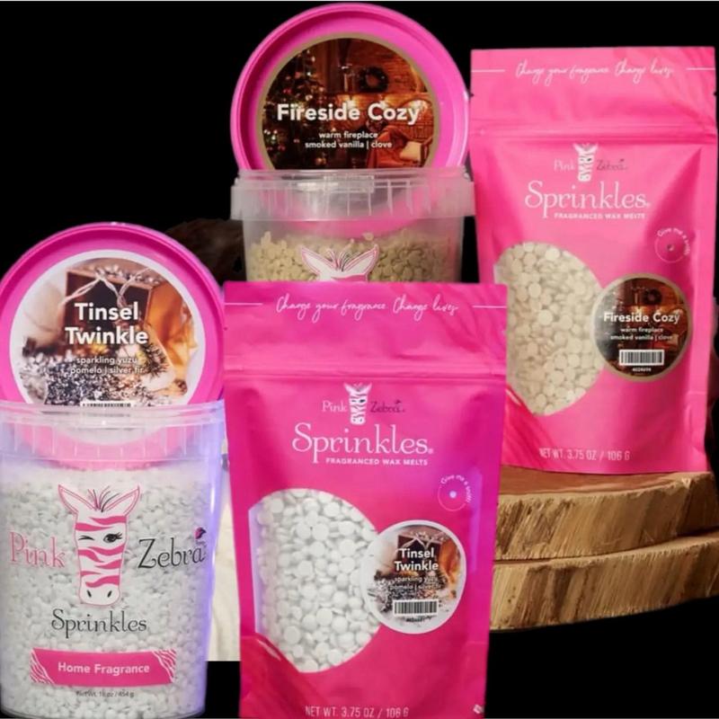 Pink Zebra Sprinkles - 12 Days of Christmas - 3.75 oz bag of soy non toxic wax - candle alternative