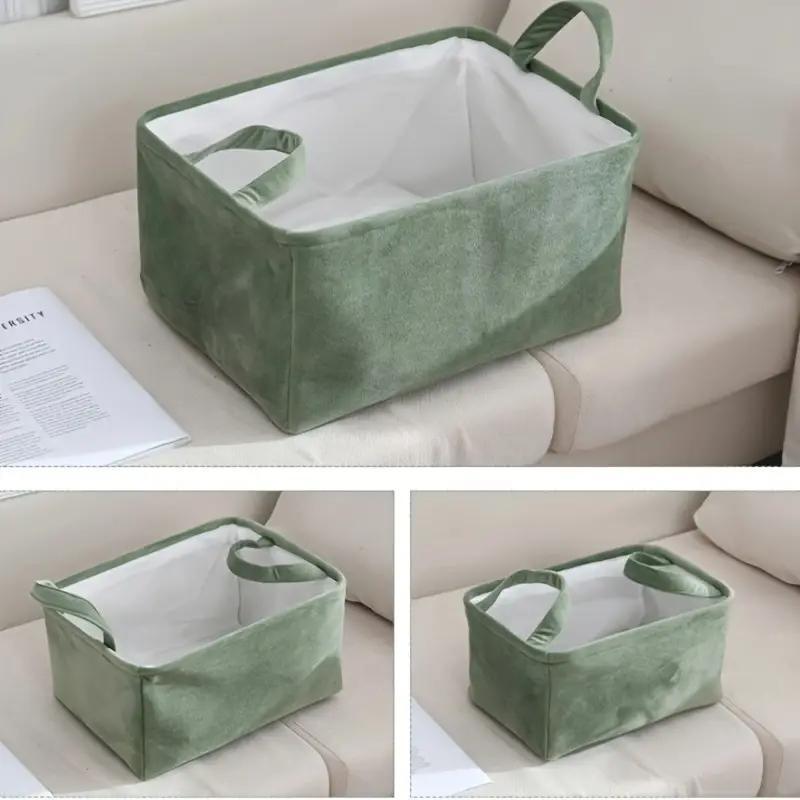 Foldable Storage Basket, Clothes Storage Basket with Handle, Home Organizer for Bedroom Wardrobe