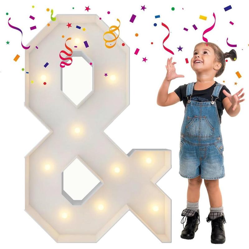 4FT Light Up Numbers Letters, Mosaic Numbers for Balloons, Giant Mosaic Balloon Number 2 for 12th 20th 21st Birthday Decorations, Anniversary Party Decor, 2 Year Old Party Decorations