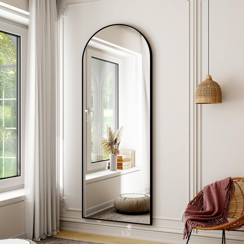 Easly Arched Aluminum Alloy Framed Full Length Mirror Floor Mirror Wall Mirror