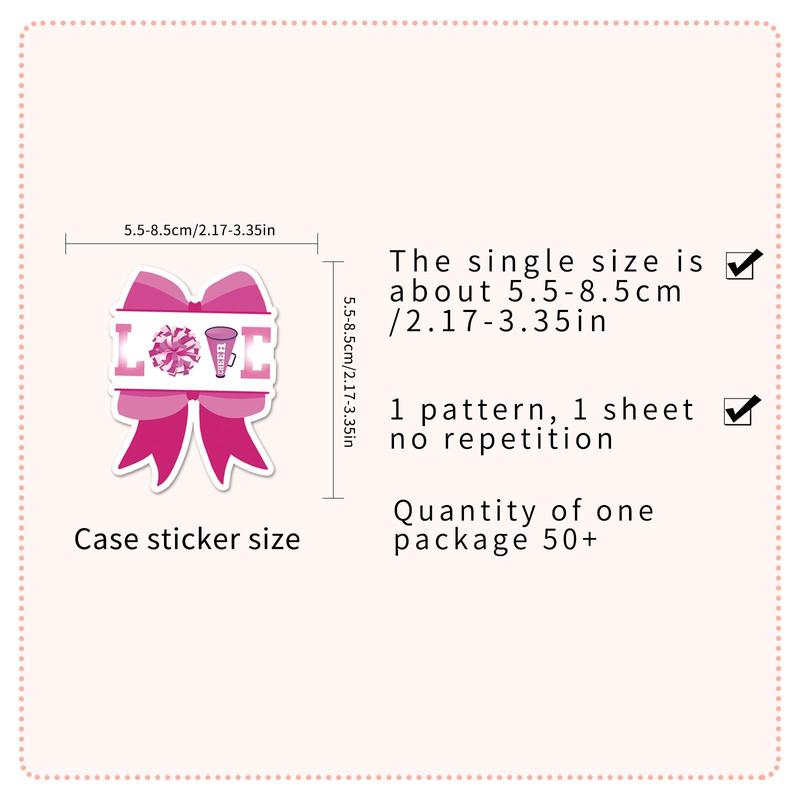 Cartoon Cheerleading Girl Pattern Decorative Sticker, 50pcs Creative Decorative Graffiti Sticker for DIY Craft, Decorative Sticker for Stationery Computer Water Bottle Skateboard