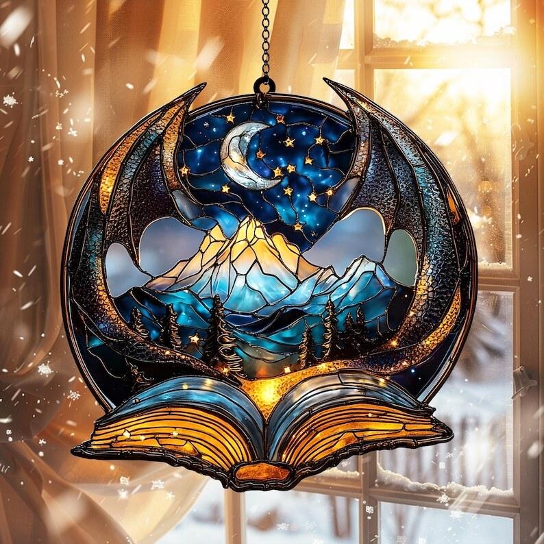 Custom Night Court ACRYLIC SUNCATCHER Night Court Acrylic Window Hanging Gift For Fantasy Book Reader Book Lover Bookish Librian Bookshelf