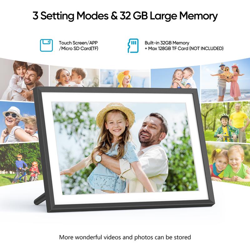 ARZOPA WiFi Digital Photo Frame 10.1 Inch IPS Touchscreen Electronic Photo Frame with 32GB Frameo Digital Picture Frames Share Photos Videos Music Calendar Alarm Auto Rotate Decor, Christmas gift,Gift ideas