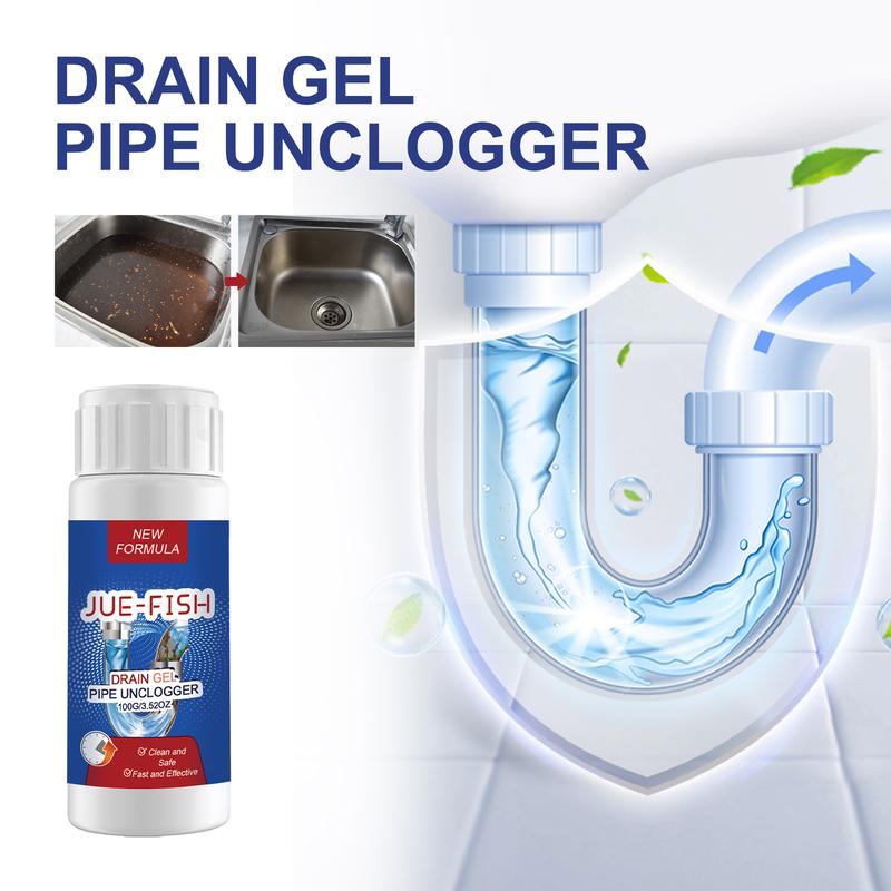 Powerful pipe unblocker. Suitable for kitchen and bathroom pipes - dissolves over 200 types of clogs and kills 99% of bacteria