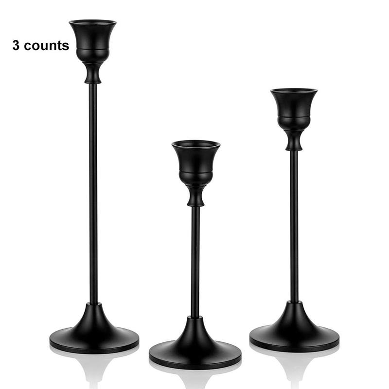 Candlestick Holder, 3 Counts set Exquisite Elegant Taper Candle Holder, Vintage Candle Stick Holder for Fireplace Party Dining Home Decor