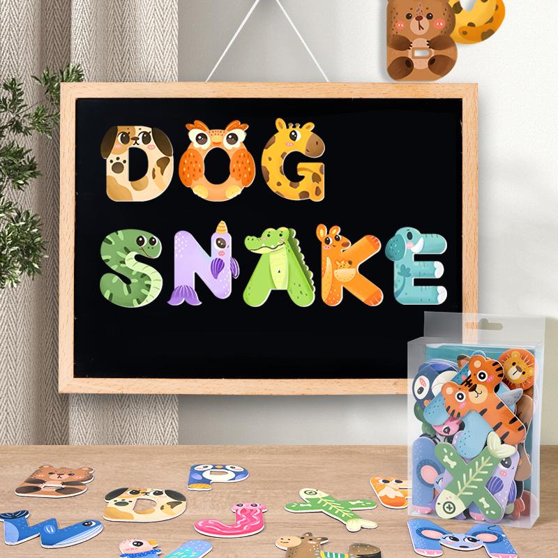 Magnetic Letters cute Animals Styling  ABC Alphabet Fridge Magnets Refrigerator decoration Christmas Magnetic Letters christmas gift