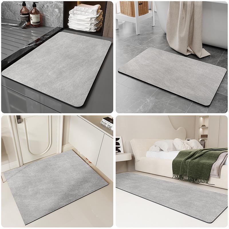 Solid Color Bathroom Mat Set, 2 Counts set Non-slip Absorbent Bath Mat, Quick Drying Bathroom Mat, Kitchen Floor Mat, Bathroom Accessories