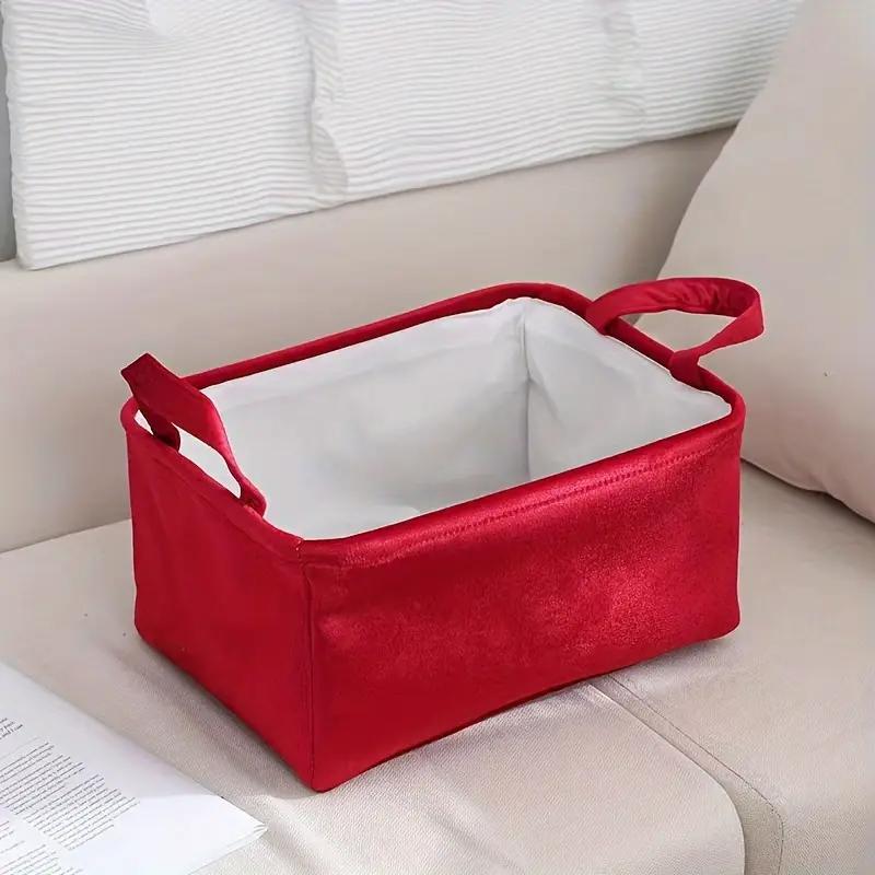 Foldable Storage Basket, Clothes Storage Basket with Handle, Home Organizer for Bedroom Wardrobe