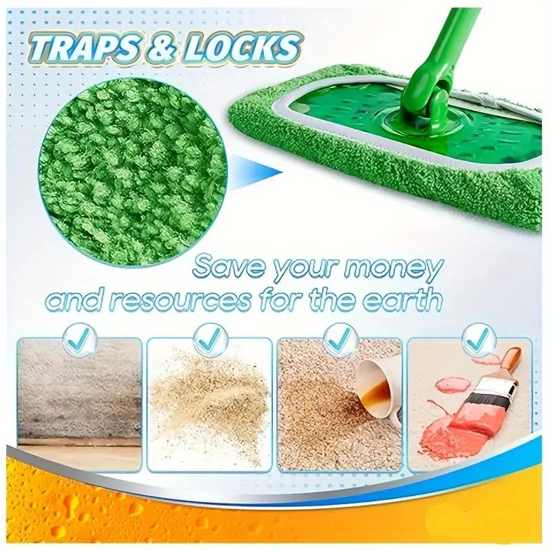 8 pcs Set High-Absorbency Microfiber Mop Pads - Machine Washable, Multipurpose Wet Dry Floor Cleaning Cloths - Easy Maintenance