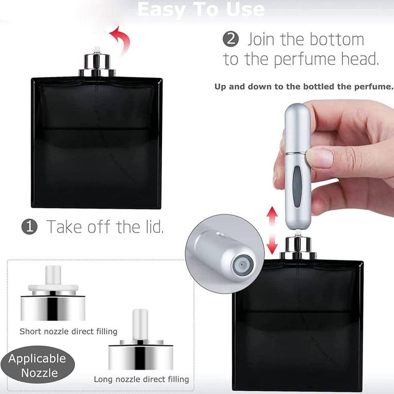 Portable Mini Fragrance Atomizer Bottle, Reusable Refillable Spray Bottle, Pocket Size Travel Perfume Atomizer, Empty Spray Bottle Mist Spray Bottle for Perfume and Toner, Christmas Gift