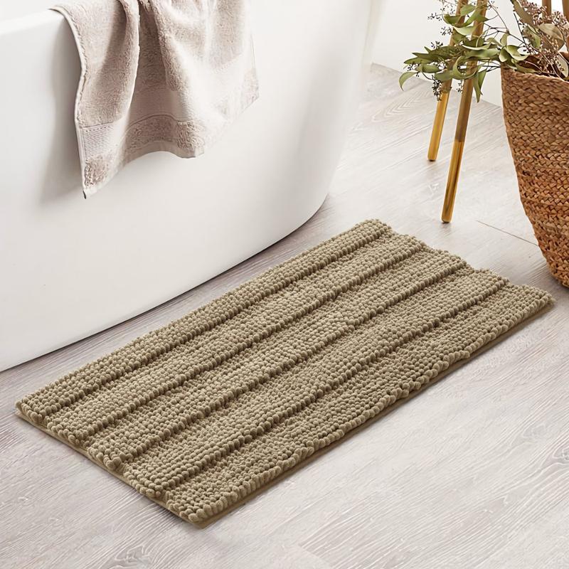 Subrtex Ultra Plush Chenille Bath Mat for Kitchen, Bathroom, Shower stall, Bathtub