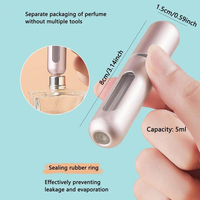 Portable Mini Fragrance Atomizer Bottle, Reusable Refillable Spray Bottle, Pocket Size Travel Perfume Atomizer, Empty Spray Bottle Mist Spray Bottle for Perfume and Toner, Christmas Gift