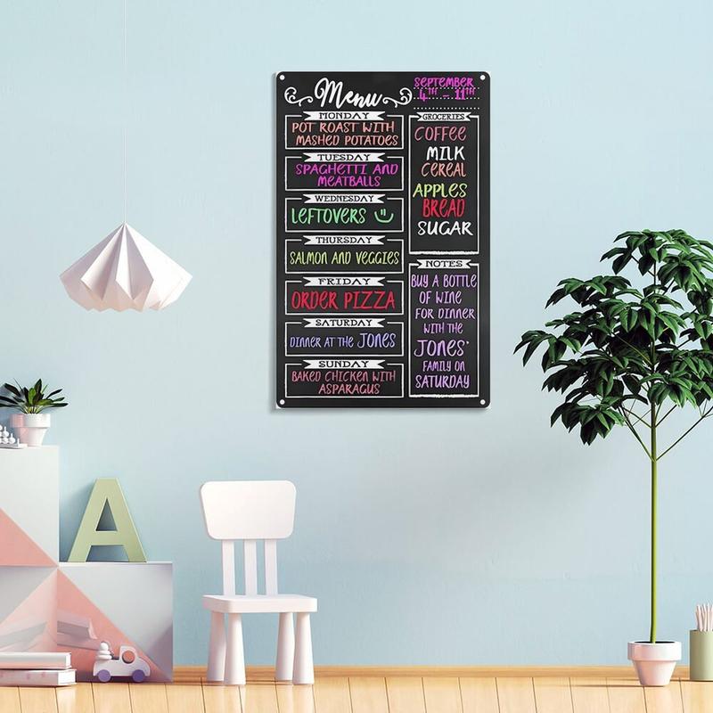 Chalkboard Style Menu Board Aluminum Sign for Home Kitchen Snack Bars, Supermarkets, Shopping Centers, Fast Food Restaurants