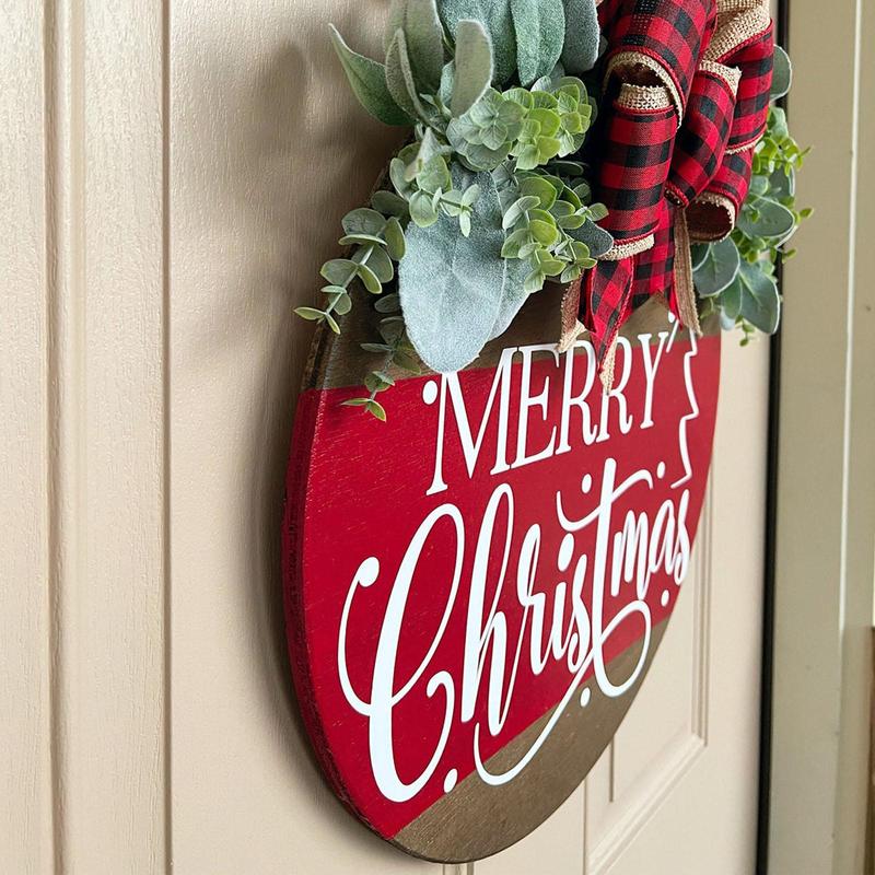 Merry Christmas believe Welcome Sign, 1 Piece Front Door Wooden 12 Inch Hanging Sign, Home  Ornaments Front Door Hanging Decoration, Christmas Decorations