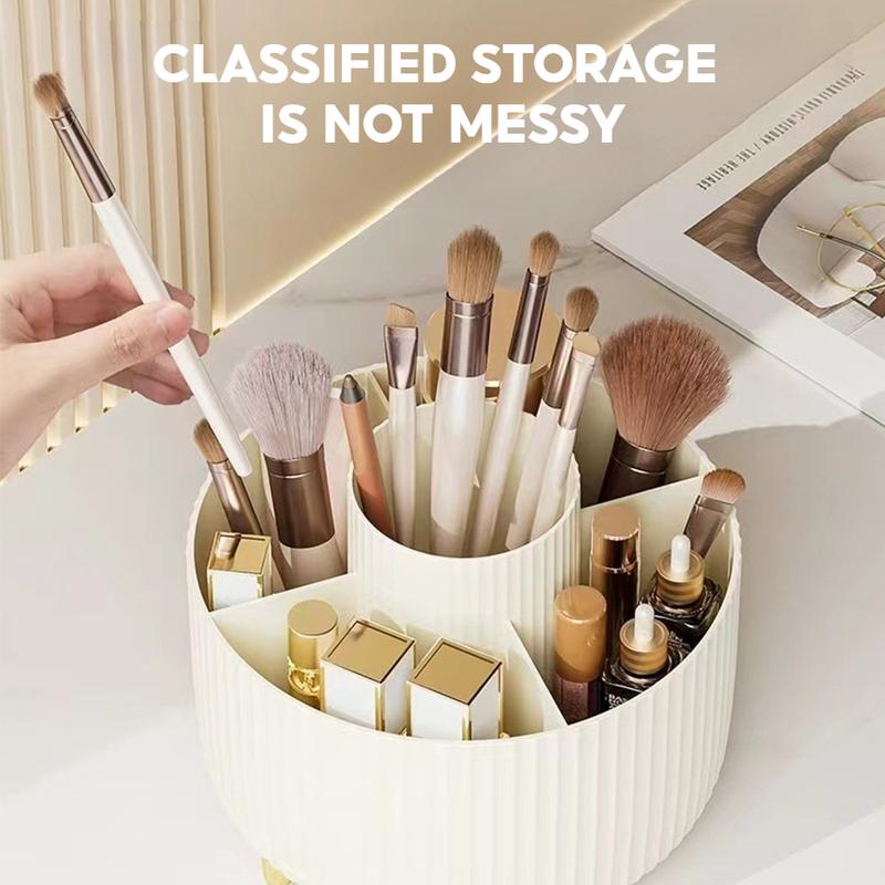 360° Rotating Makeup Brush Holder Organizer - Multicolour 5 Slot Makeup Brushes Cup for Cosmetics, Nail Polish, Art Supplies | Bathroom Vanity & Desktop Organizer (White) Boxes