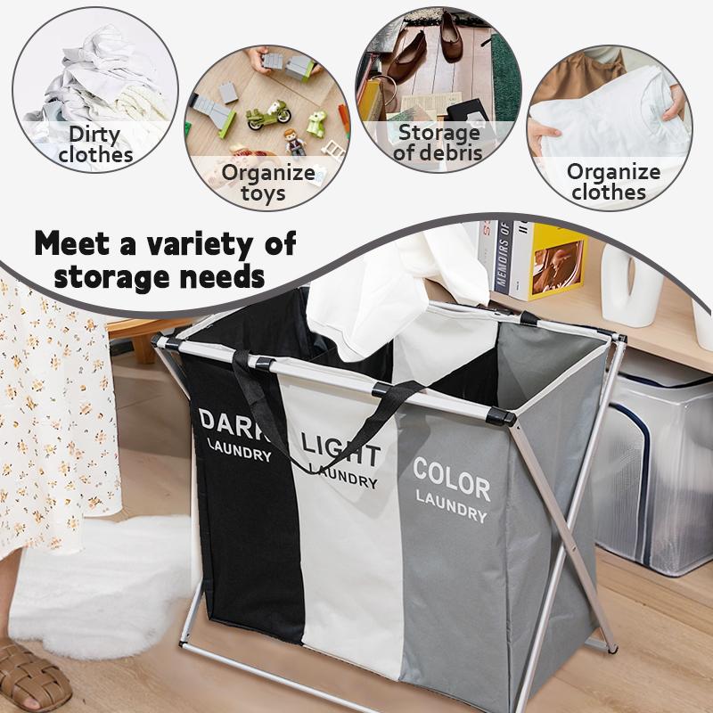 180L Collapsible Laundry Basket Organizer – Freestanding Hamper with Handles for Clothes & Toys, Ideal for Dorms & Family Storage