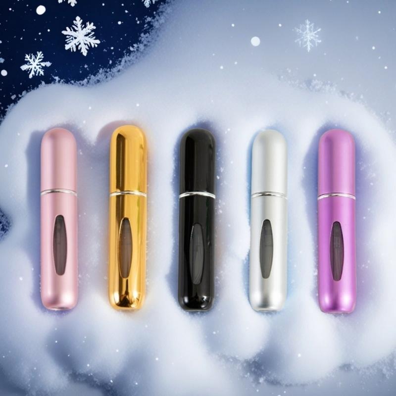 5PCS Mini Portable Perfume Bottles Travel Refillable Spray Bottle, Essentials Pocket Perfume Mist Spray Bottle Canister Organiser Christmas Gifts