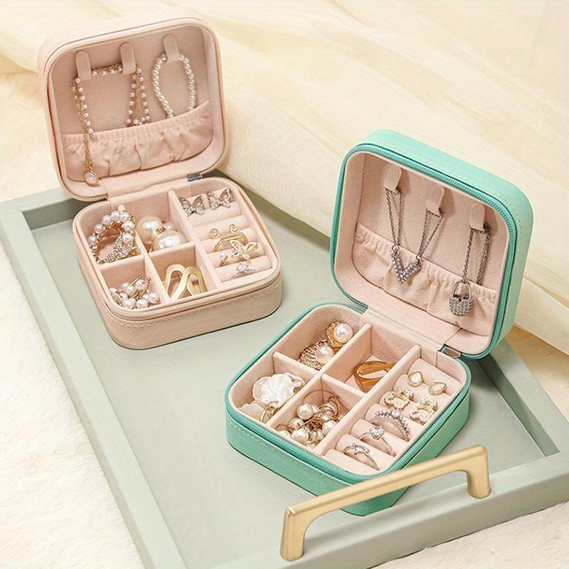 Portable Travel Jewelry Storage Box, Jewelry Organizer, Jewelry Storage Box for Earrings, Rings, Necklaces, Desk Organizer for Home Office