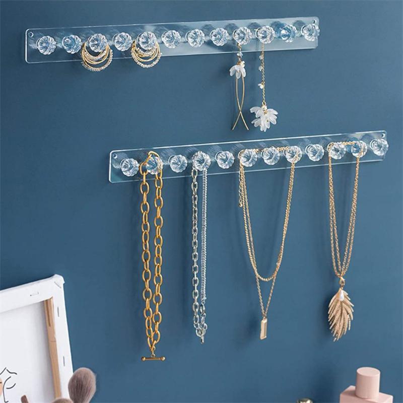 Clear Acrylic Jewelry Display Stand, 1 Set Exquisite Jewelry Display Rack, Home Wall Organizer for Jewelry, Necklace, Bracelet, Earrings