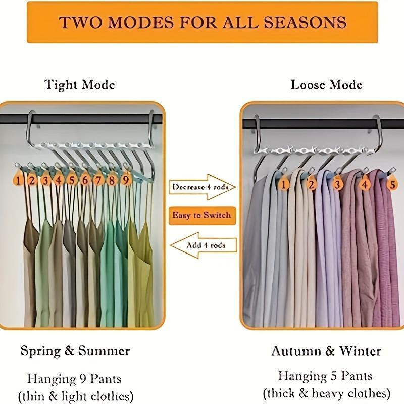 S-shaped Pants Hanger, 1 Count Space Saving 5 9 Layers Clothes Holder, Wardrobe Storage Hanger for Jeans Tights Trousers