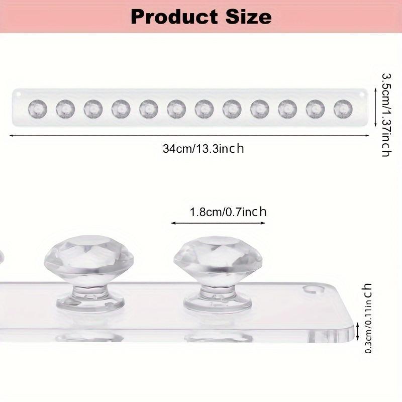 Acrylic 12 Hooks Hanging Rack, 1 Count Jewelry Hanging Storage Row Hook, Wall Mounted Jewelry Necklaces Bracelets Pendants Display Holder